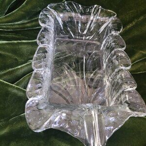 Rare Orrefors Eden Leaf Rectangular Serving Dish by Lars Hellsten
